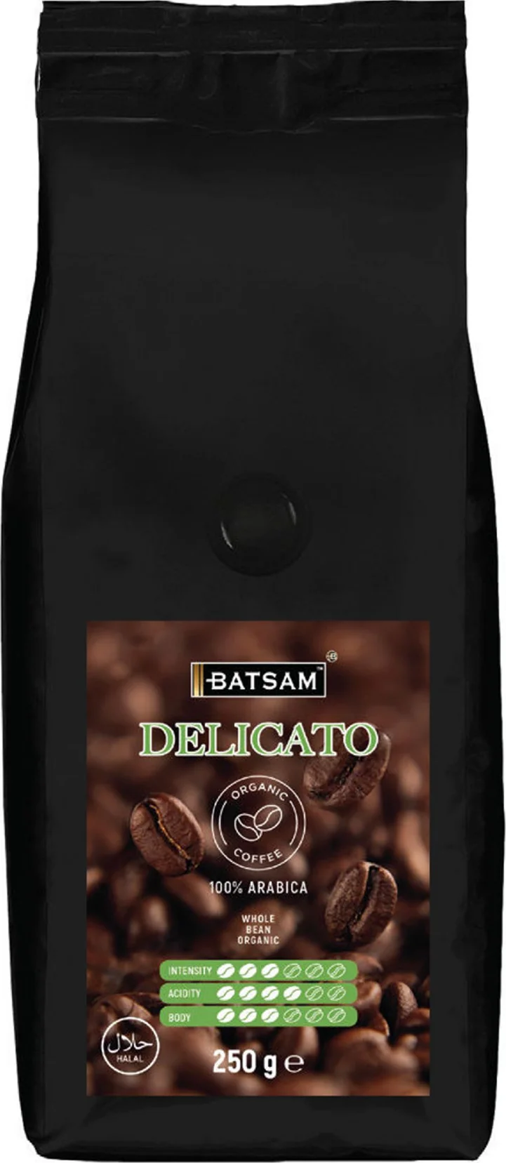 BATSAM™ DELICATO 250GR COFFEE BEANS — Package Front View