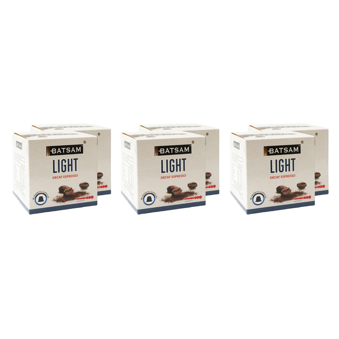 BATSAM™ Light Decaf Espresso Coffee 6x10 Capsules (Nespresso® compatible) — Package Front View