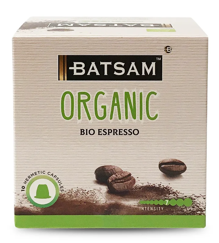 BATSAM™ Organic Bio Espresso Coffee Capsules — Front View